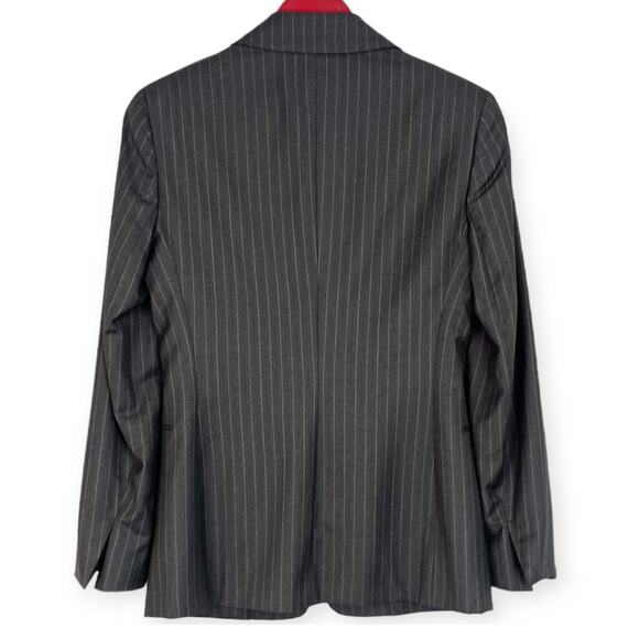 Marlowe SZ 8 Women's Made In Italy Wool Gray Pinstripe Blazer - Picture 5 of 8